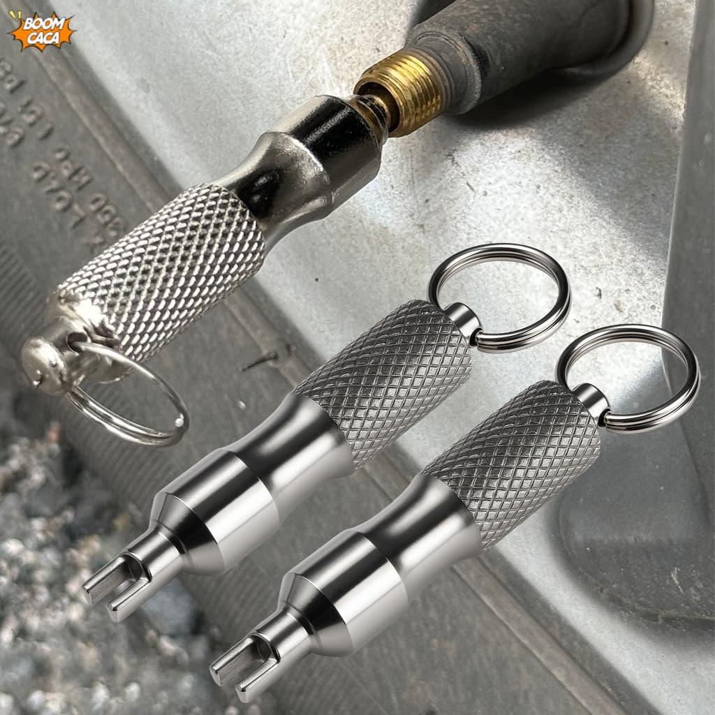 Chave Removedora De Núcleo De Válvula De Aço Inoxidável Para Motocicleta , Chaveiro Portátil , Ferramenta Pneu De Carro