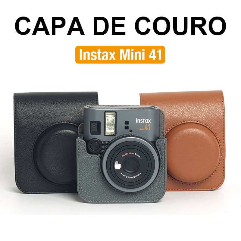 [Film Lab] Capa De Couro Instax Mini 41 Bolsa Para Câmera Instantânea Capa Protetora Com Alça CAA93