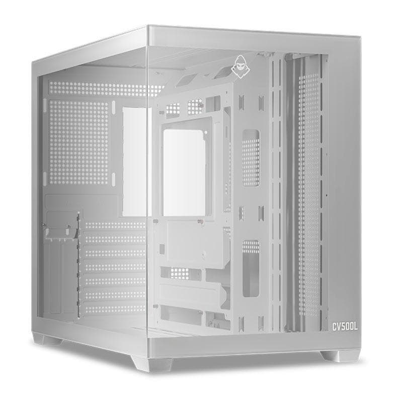 Gabinete Gamer Aquário Mancer CV500L, Mid Tower, Lateral De Vidro, Branco, MCR-CV500L-WH