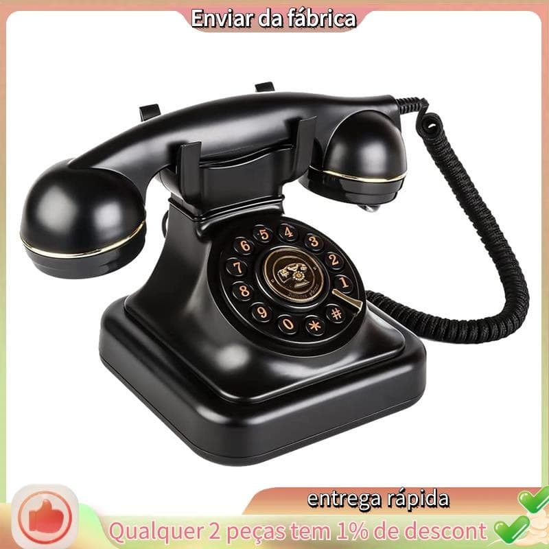 Telefone Fixo Retrô , Telefones Fixos Vintage Antigos Com Sino De Metal Clássico , Para Escritório Doméstico