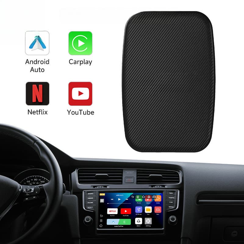 Adaptador CarPlay Sem Fio AB008-B 3 Em 1 , Netflix/YouTube Integrado , 2 + 16 Gb , Plug Play