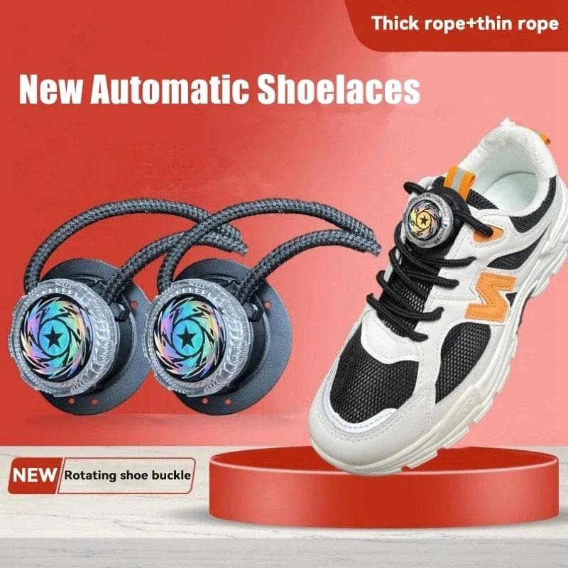 Corda Grossa Cadarços Automáticos Sem Laços Cristal Fivela Giratória Tênis Adulto Crianças 4mm Cadarço Redondo Acessório