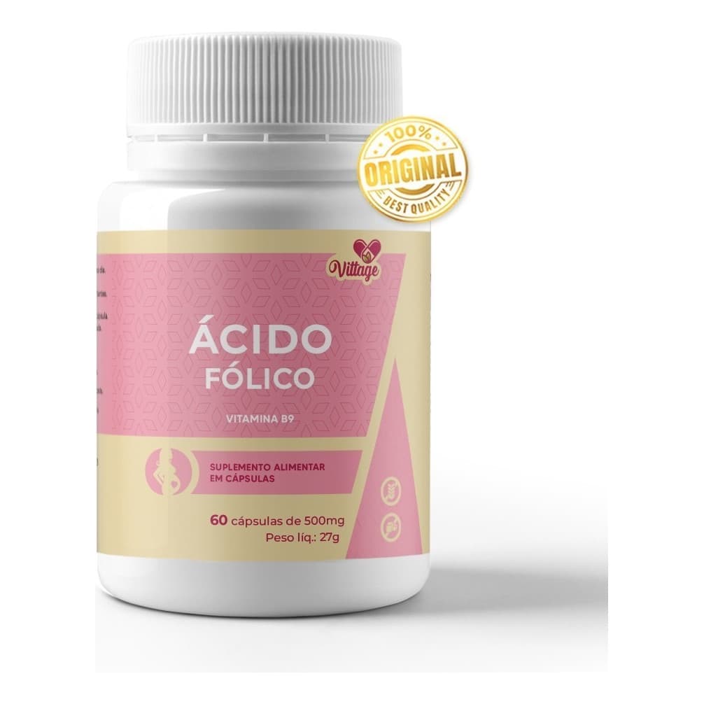 Ácido Fólico Vitamina B9, C/60 Cáps Original