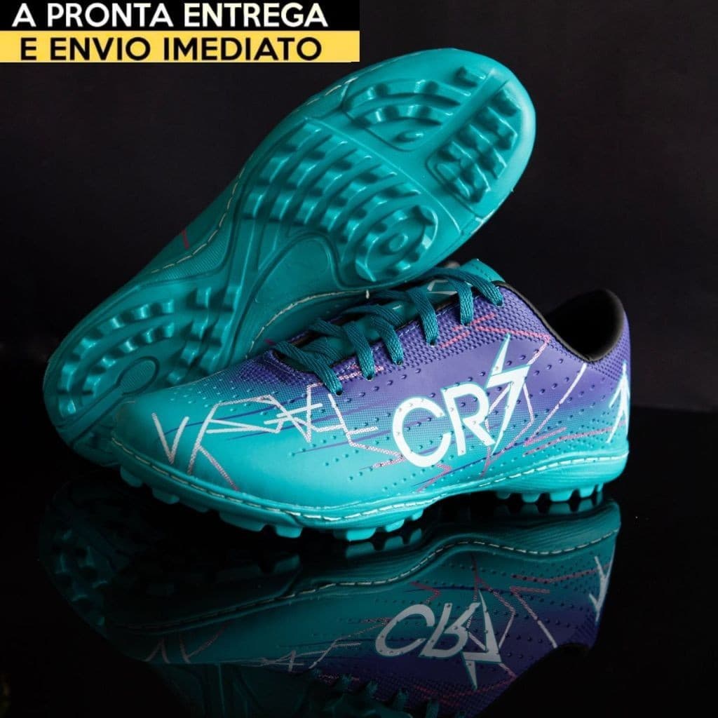 Chuteira Society Grama Sintética Sola Colada e Costurada Super Resistente Envio Imediato