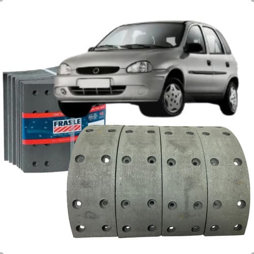 Kit Sapata Lona Freio Traseiro Original Fras-le Corsa 1995 1996 1997 1998 1999 2000 2001 2002