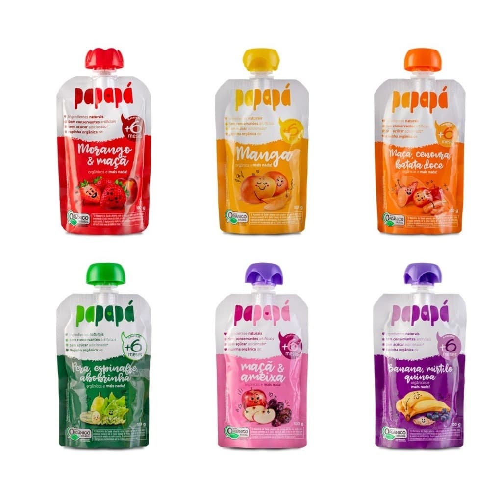 Papinhas de bebe frutas 6 papinhas organica papapa