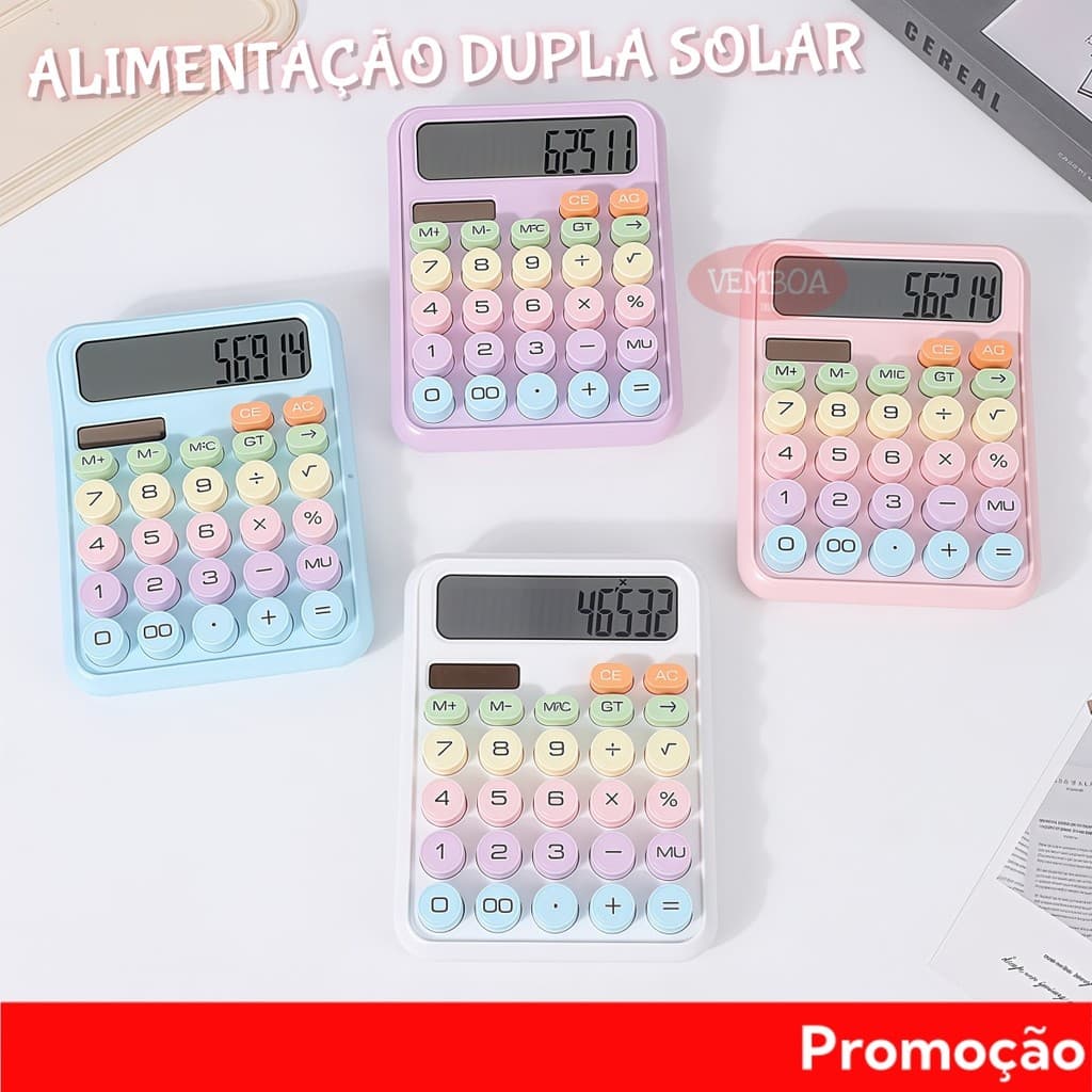 Calculadora Colorida Morandi De 12 Dígitos Teclado Mecânico De Ponto Grande Escola & Papelaria De Escritório Multineos