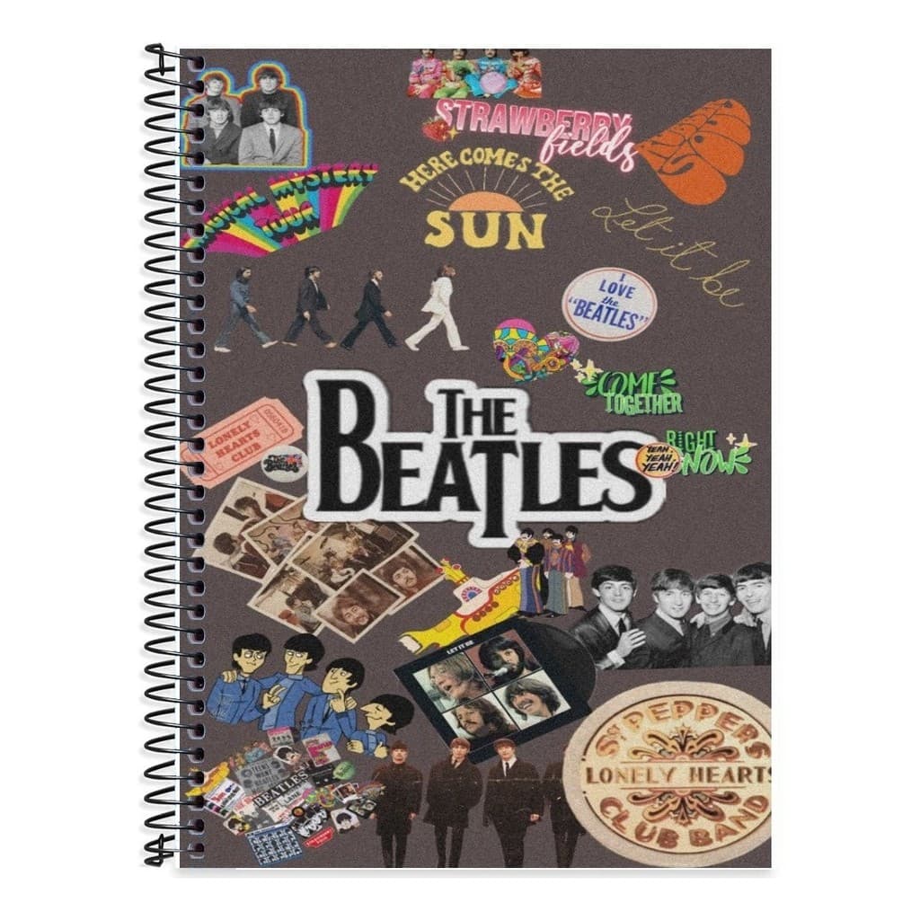 Caderno   The Beatles 10 Matérias Capa Dura 160 Folhas