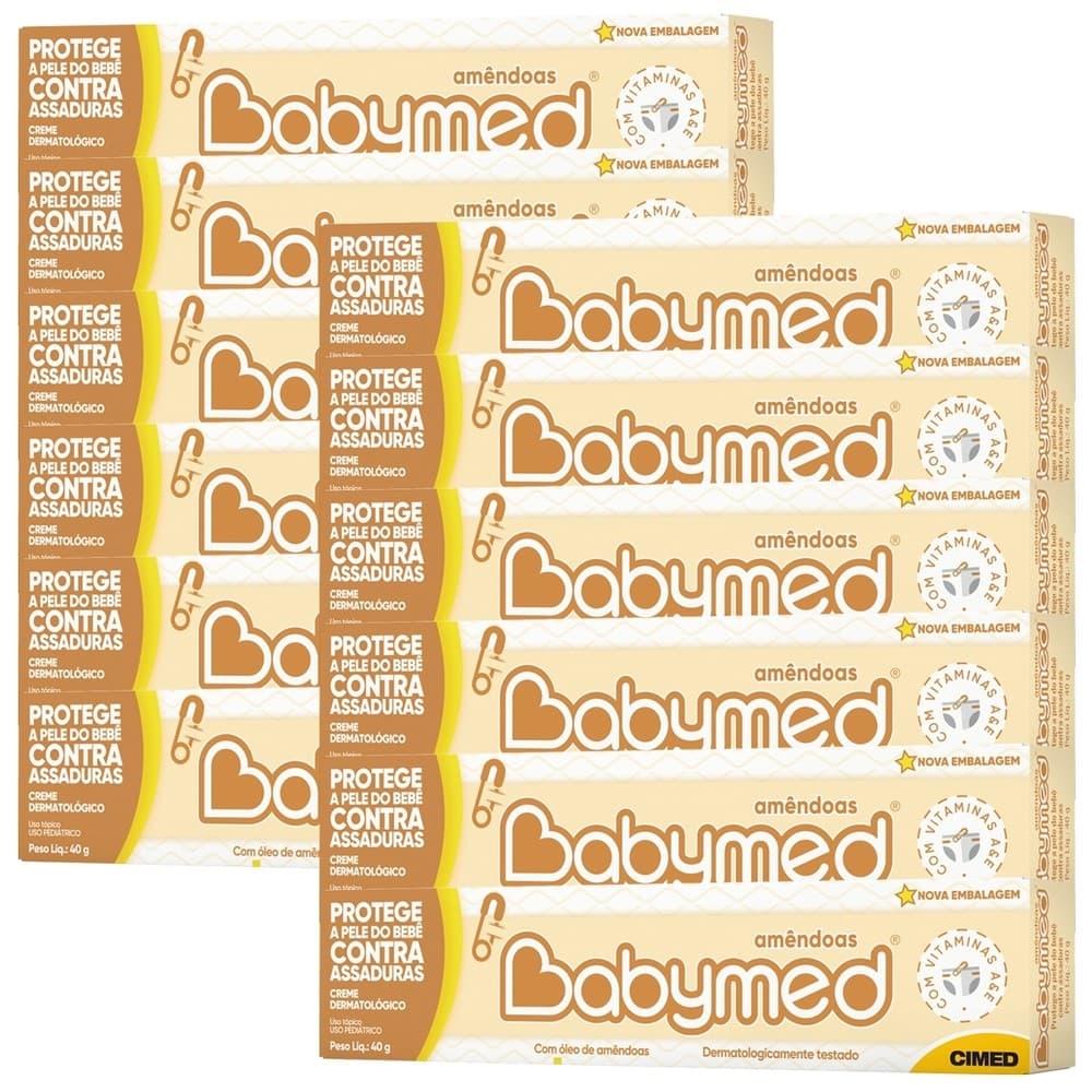 Kit 12 und Pomada Babymed Amêndoas 40g