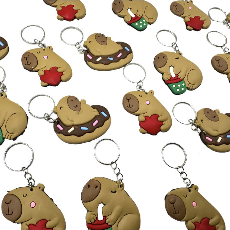 Lembrancinha Capivara 10un Chaveiro Emborrachado Festa