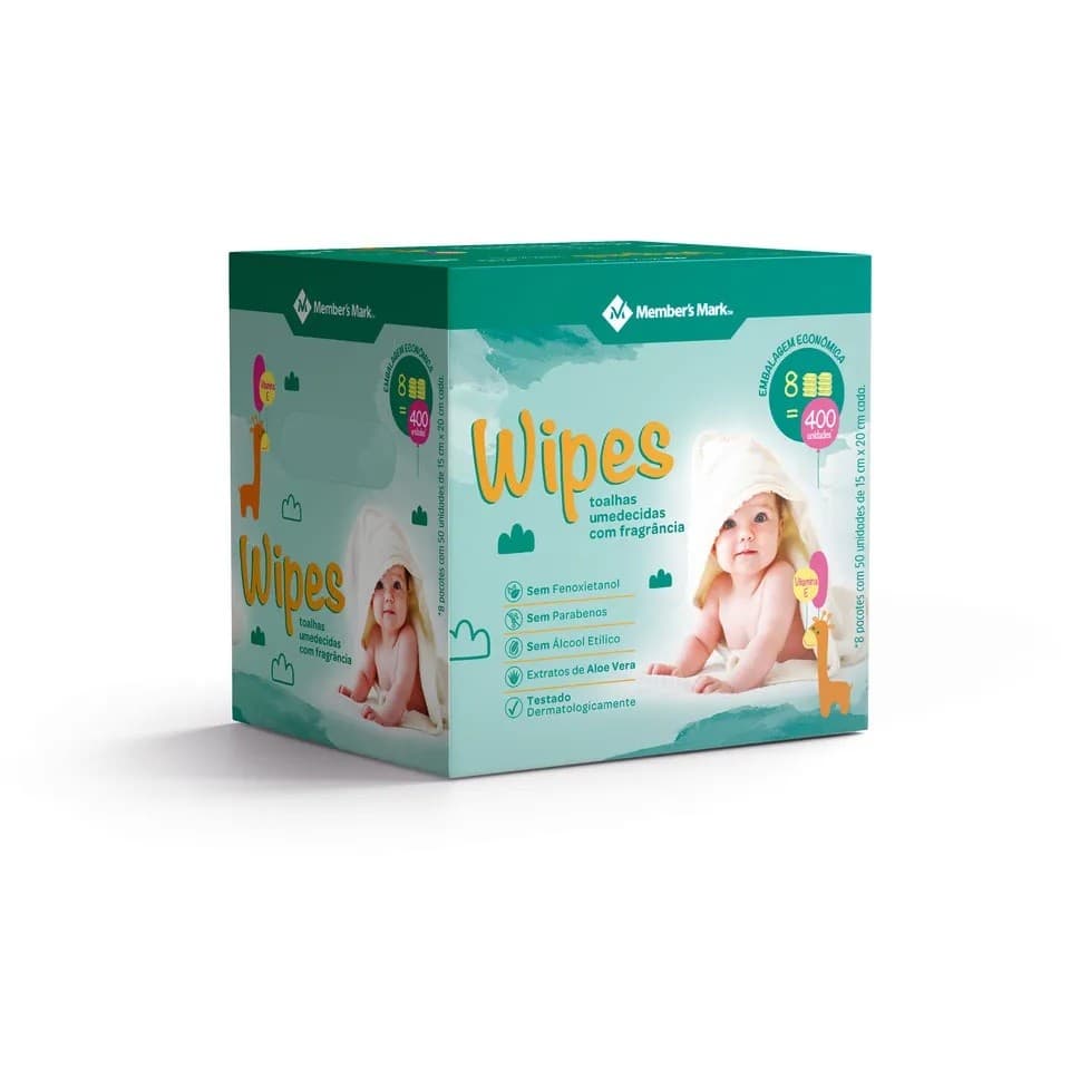 Lenços Umedecidos Toalhas Com Fragrância Sensitive 400 unid