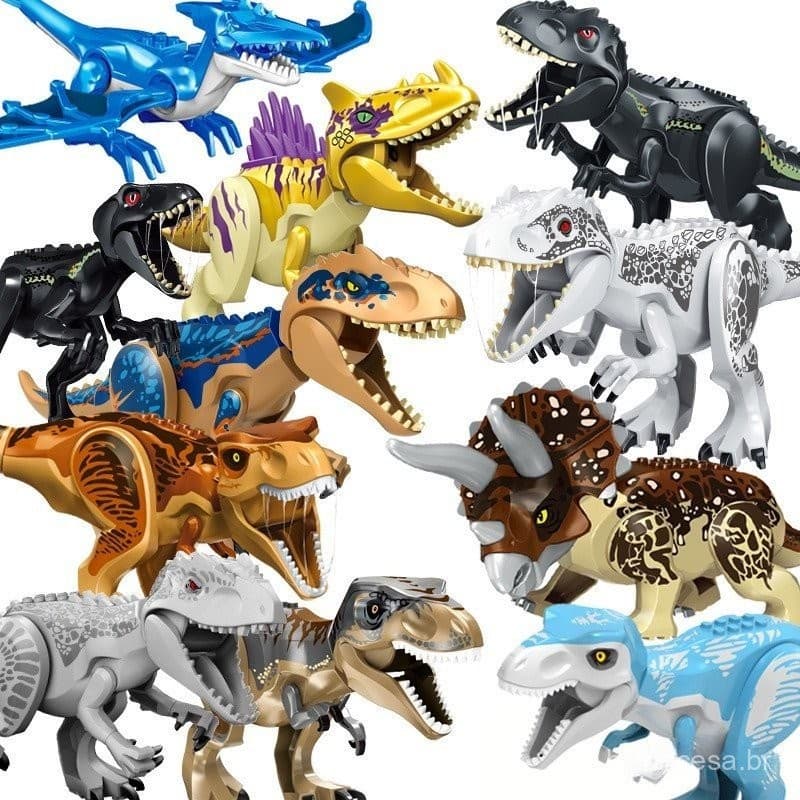 Novo Dinossauro Blocos De Construção De Partículas Grandes Tiranossauro rex Jurassic Park Montado Brinquedos Educativos