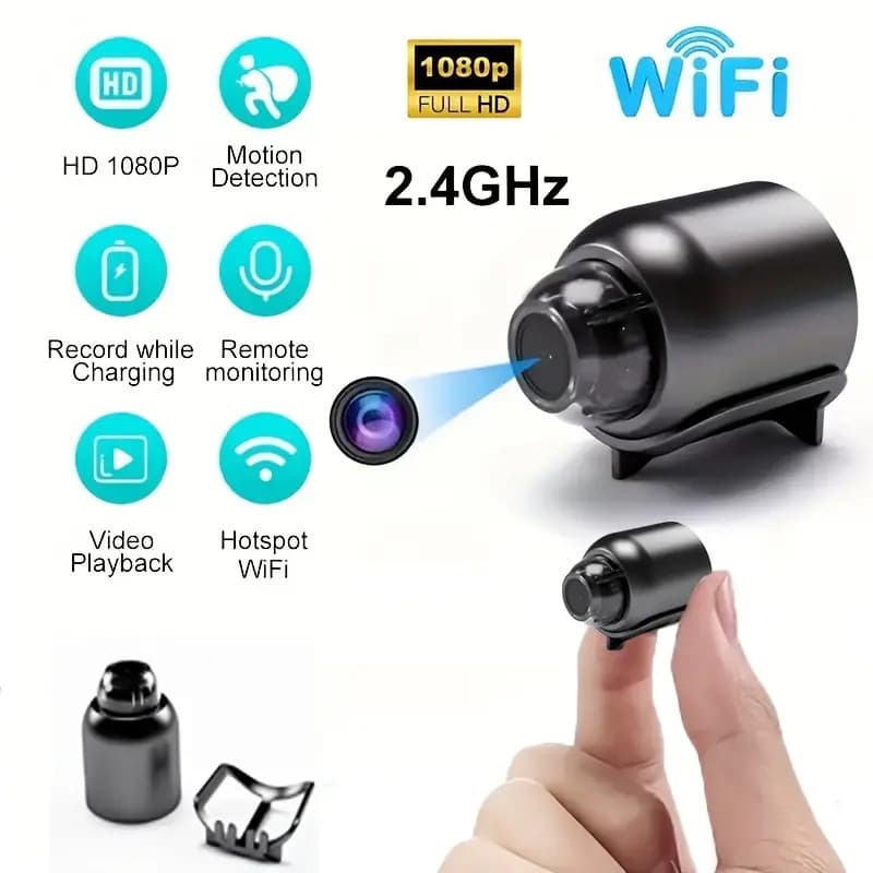 Mini Câmera Wi-Fi  De Segurança Full Hd  1080p Loop De Vídeo De Detecção De Movimento