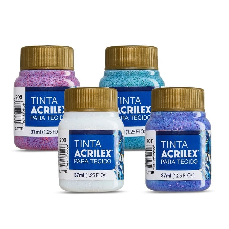 Tinta P/ Tecido Glitter 37ml ACRILEX