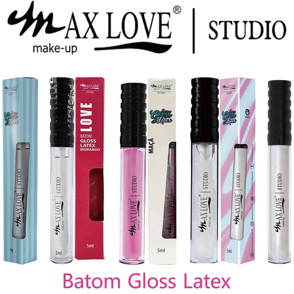 Gloss Labial Max Love Translúcido – Cores 07, 13, 14, 19 – Unitário ou Kit com 2, 3 ou 4 Unidades