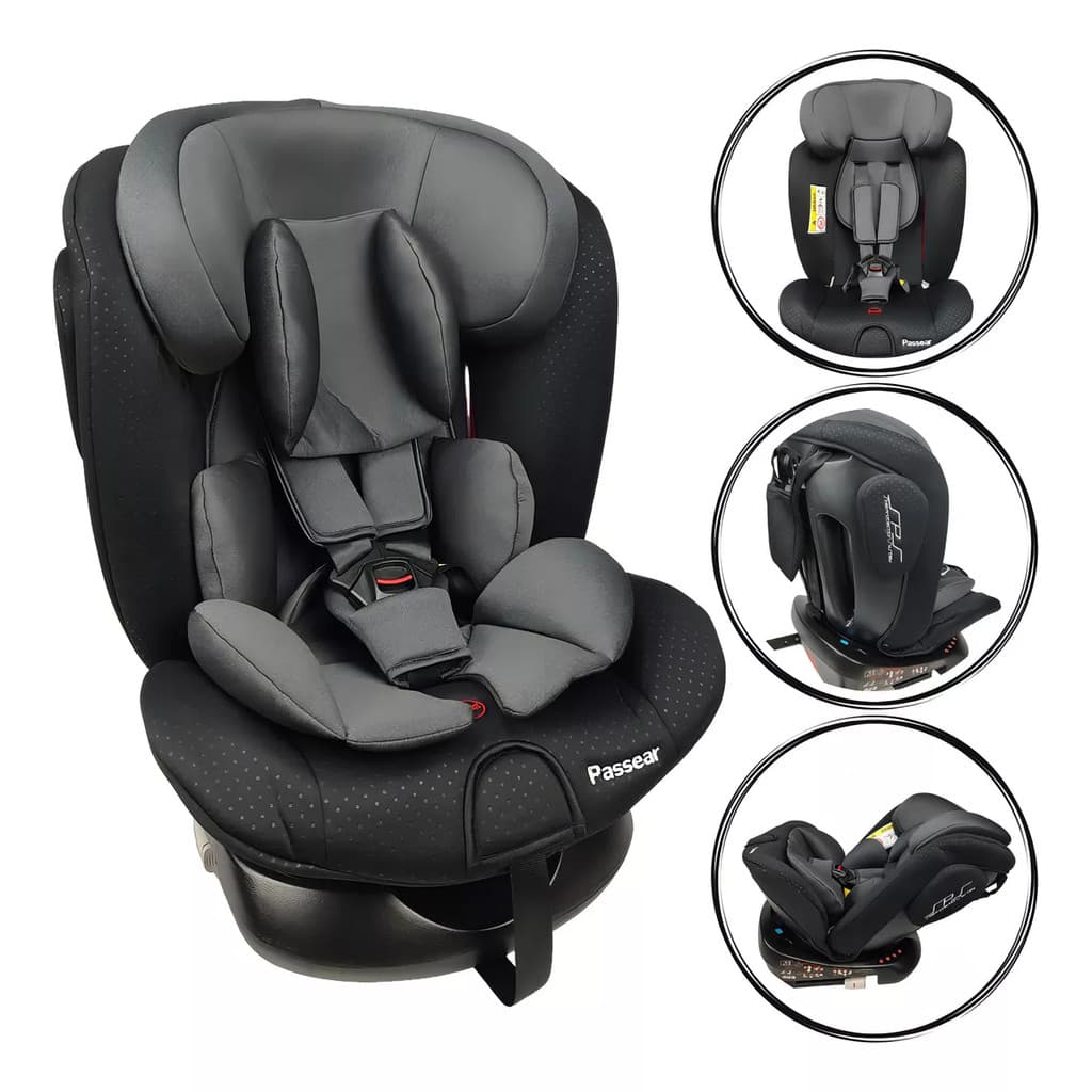 Cadeira Infantil P/ Carro L`Unica 360º 0-36kg Preta -Passear