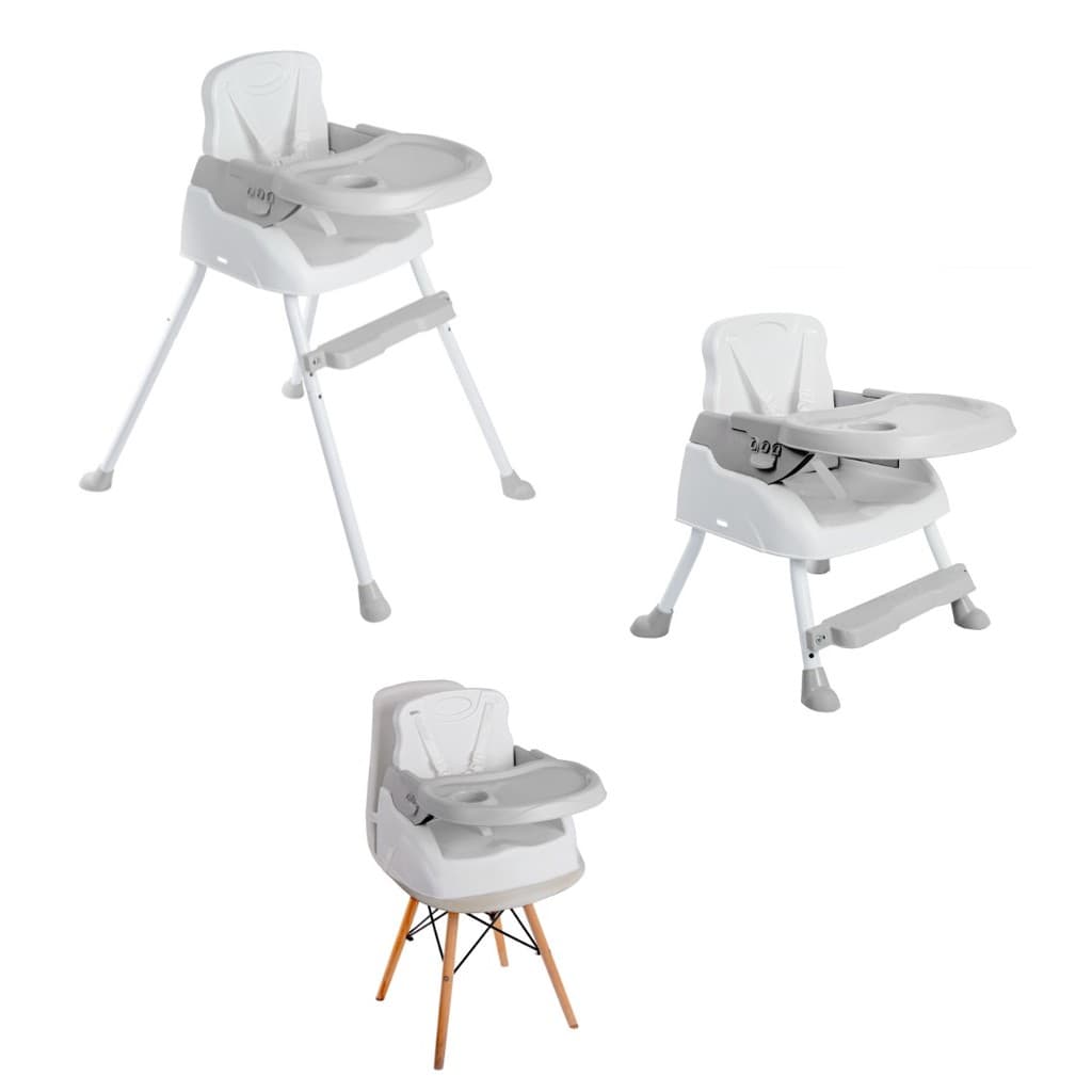Cadeira Cadeirão de alimentação bebe portatil 3 em 1 Styll Baby - CINZA