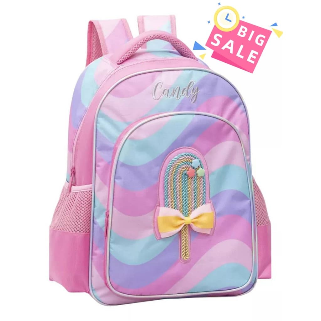 Mochila Costa Infantil Piocolé Candy Rosa Escolar 2025
