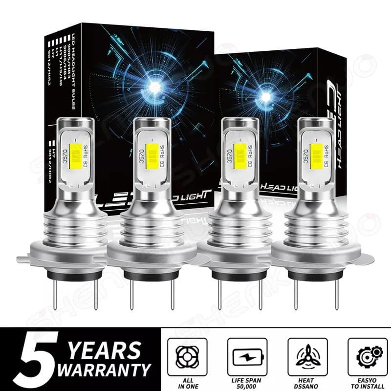4PCS KIT de Farol LED H7 Lâmpadas Combinadas Alto Baixo Brilho Super Brilhante Branco 6000K