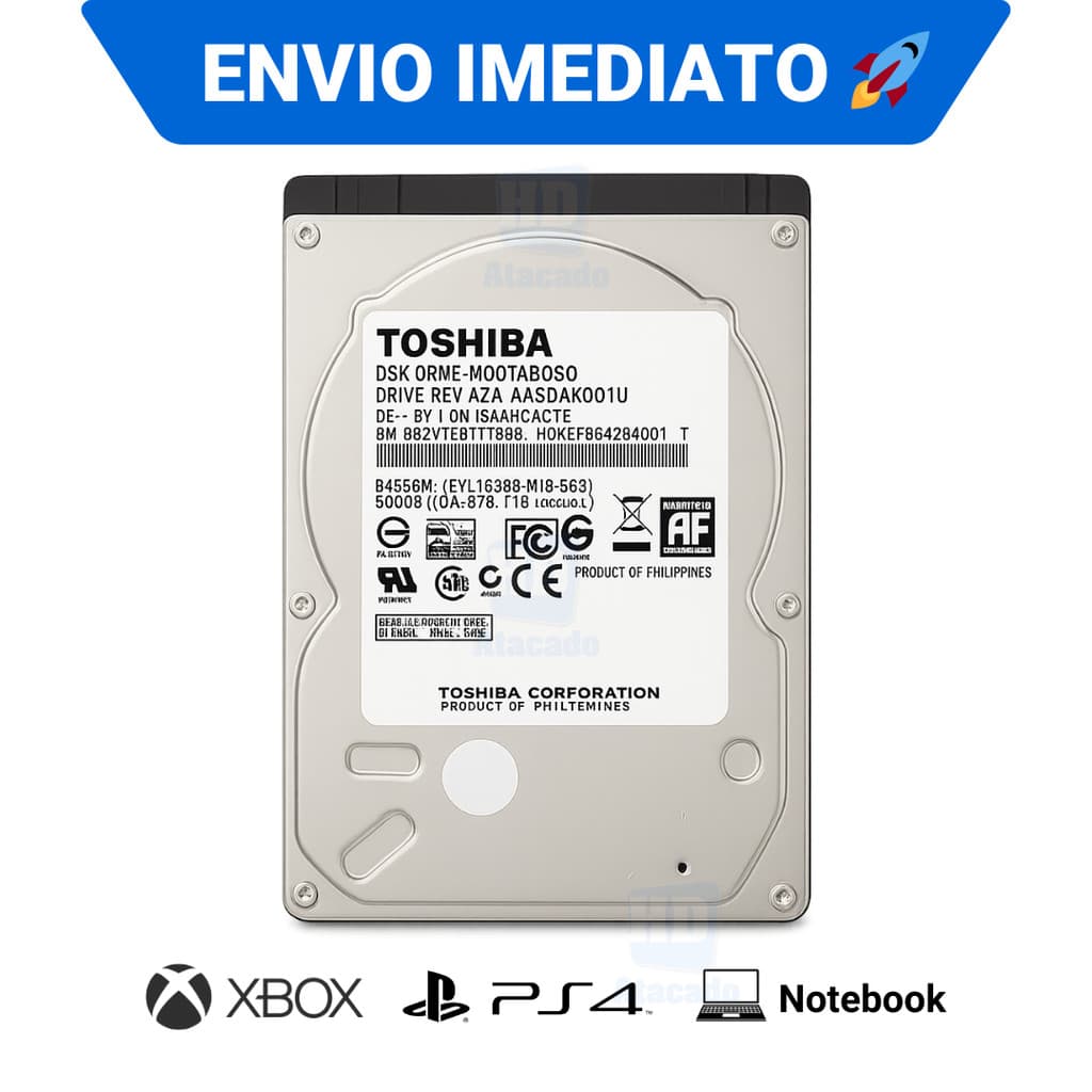 HD Toshiba Interno 500GB de Xbox e Console - Slim 2.5" Disco Rígido SATA 3 Original com Garantia