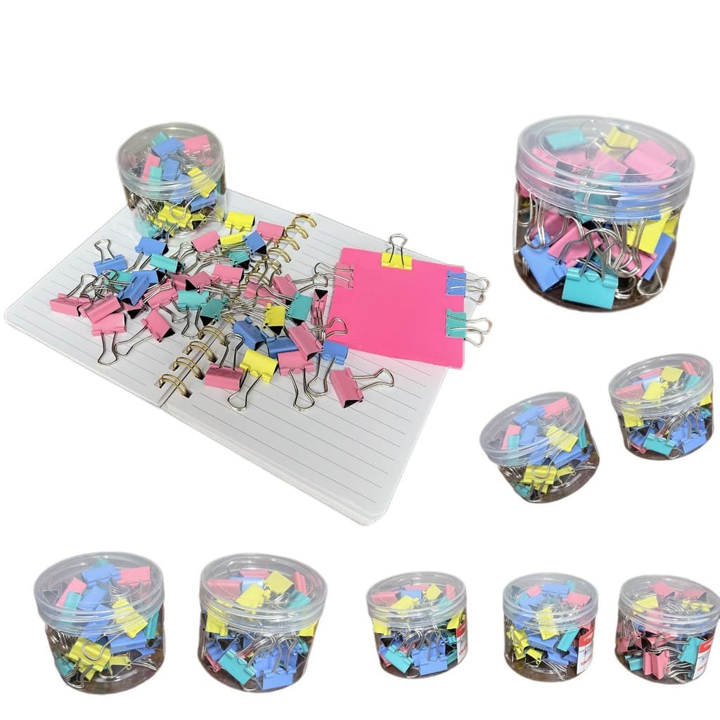 Prendedores  Borboleta Clips Coloridos 40 Peças Grampo Mola 19mm