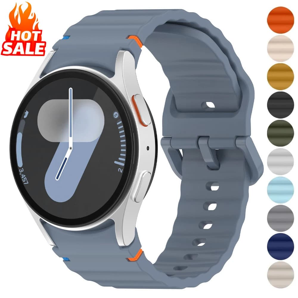 Pulseira para Samsung Galaxy Watch FE 7 6 5 4 40mm 44mm 45mm 42mm 46mm Onda Ajustável de Silicone