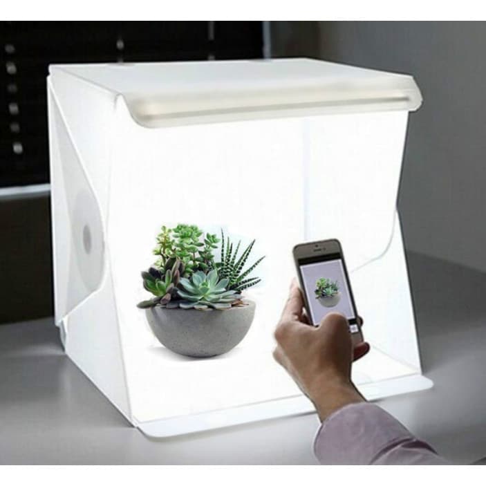 Mini Estúdio Fotográfico Portátil Studio Com Luz Led Photo Led Usb Portatil Foto 20 X 20cm Design Compacto Baixo Consumo