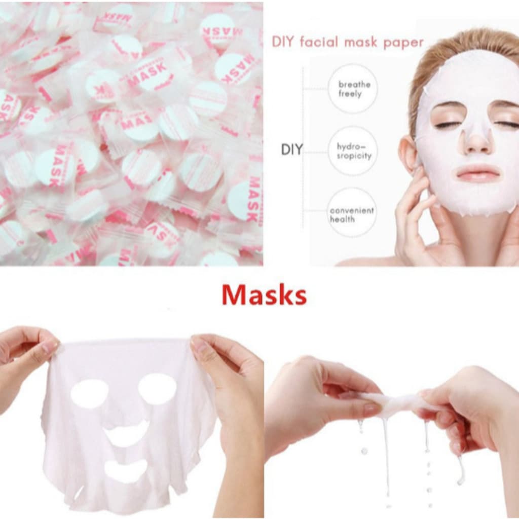 KIT 30/60/90/150unidades máscaras faciais comprimidas para tratamento de beleza conveniente
