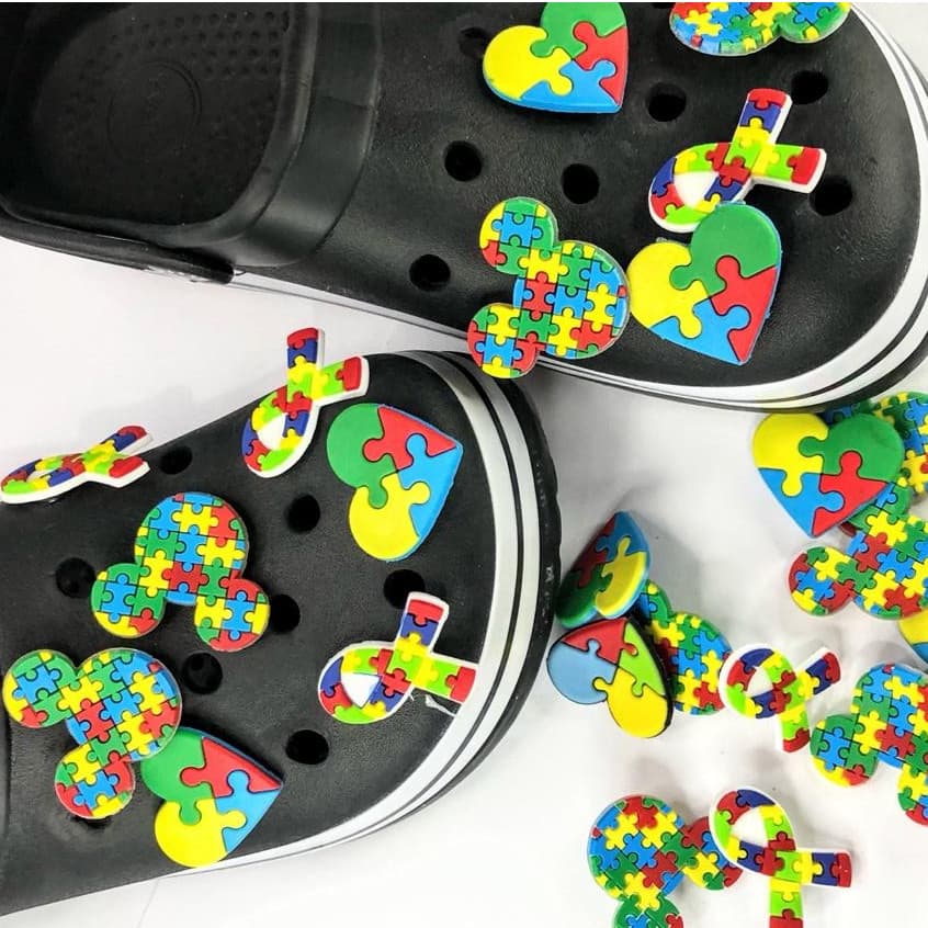 Pim Para Babuche 10un Autismo Coração Concientização Evento