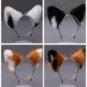 Pelúcia Pele Sintética Raposa Gato Orelha Aros De Cabelo Cosplay Hairband Bandana Masquerade Festa Headwear Acessórios