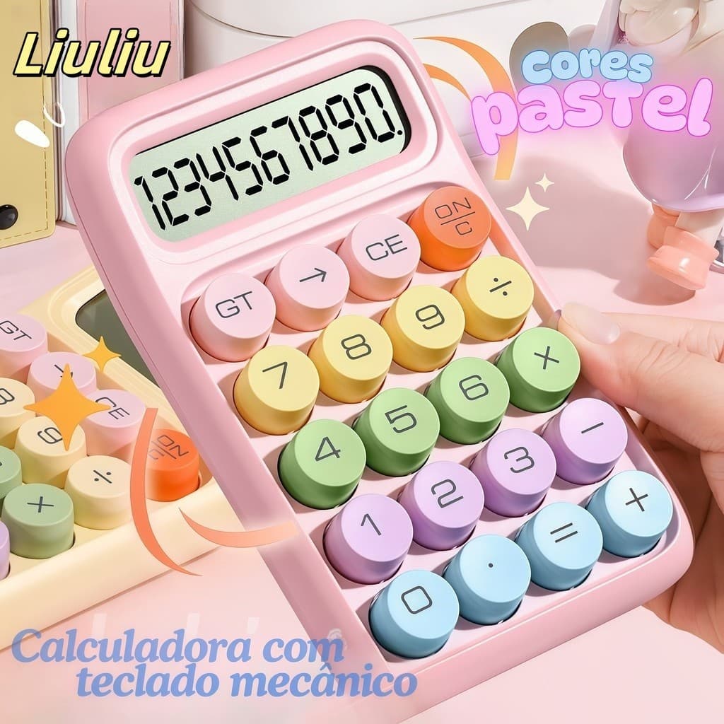 Calculadora Nova com Teclado Flexível 10 Dígitos | Teclas Grandes para Estudantes