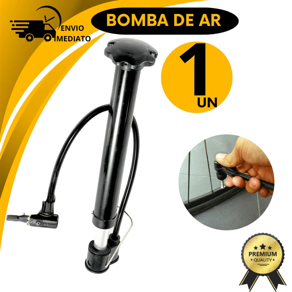 Bomba De Ar Encher Pneu Bicicleta Moto Bola Balão Piscina Forte Compacta Leve Adaptador