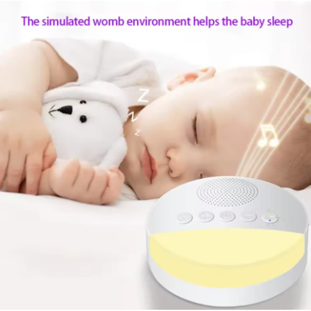 Máquina de ruído branco infantil , luz noturna com carregamento USB, reprodutor de som para dormir