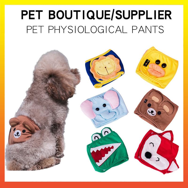 Fralda Reutilizável Lavável à Prova de Vazamentos com Design Adorável para Cães Machos