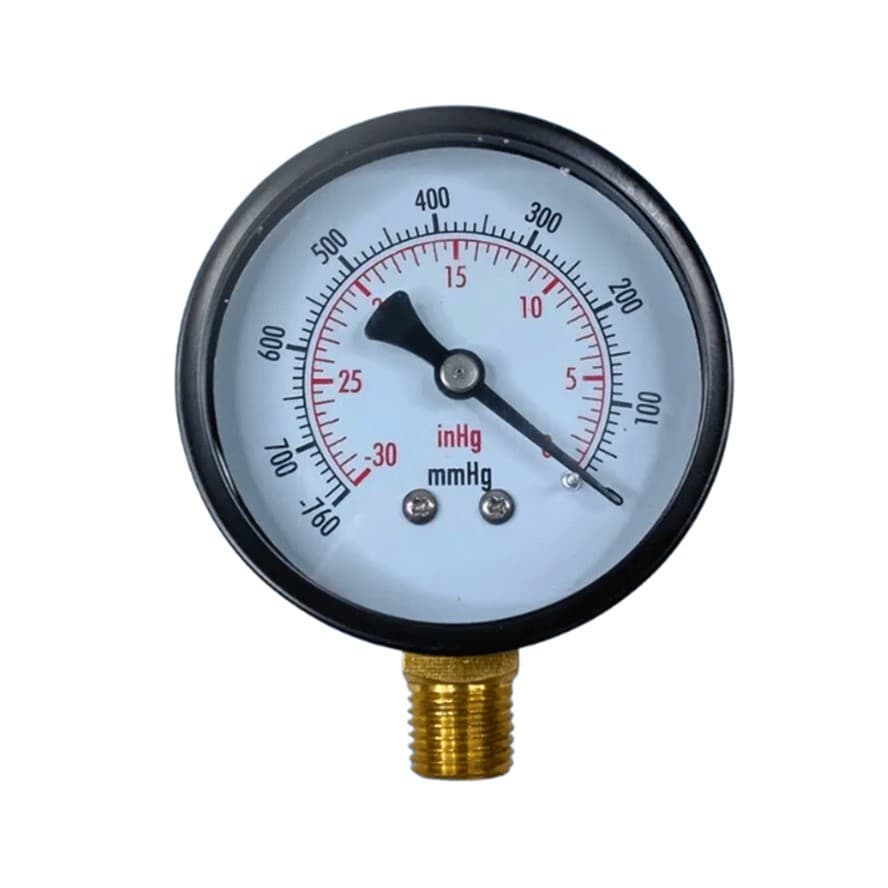 Vacuômetro 63mm Vertical -30polhf/760mmhg-0 Rosca 1/4