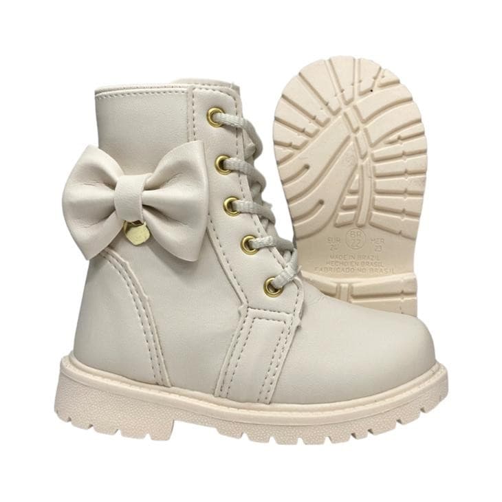Bota Tratorada Off Creme Infantil Feminina 20 Ao 34