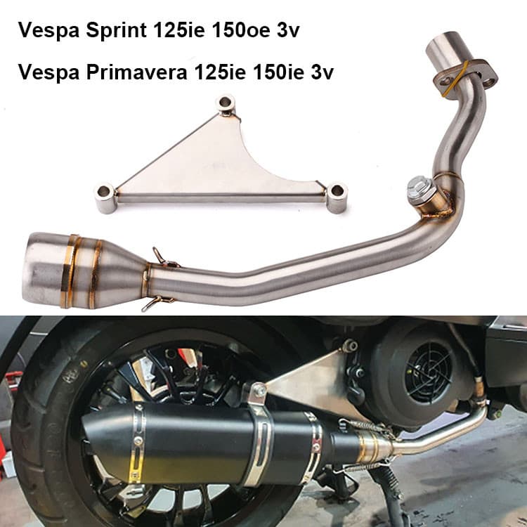 Plug & Play Motocicleta Vespa Sprint 125 150 Primavera 125ie 150ie 3V 2017-2022 Tubo De Ligação Frontal De Escape