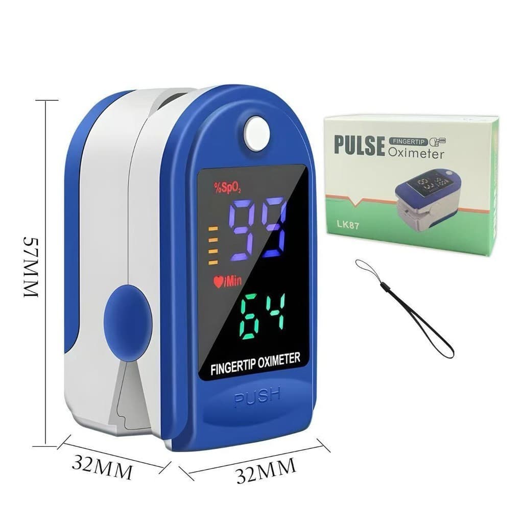 Kit 3 Oxímetro de Dedo Digital Portátil | Medidor de Oxigênio SpO2 e Frequência Cardíaca com Tela LED Colorida