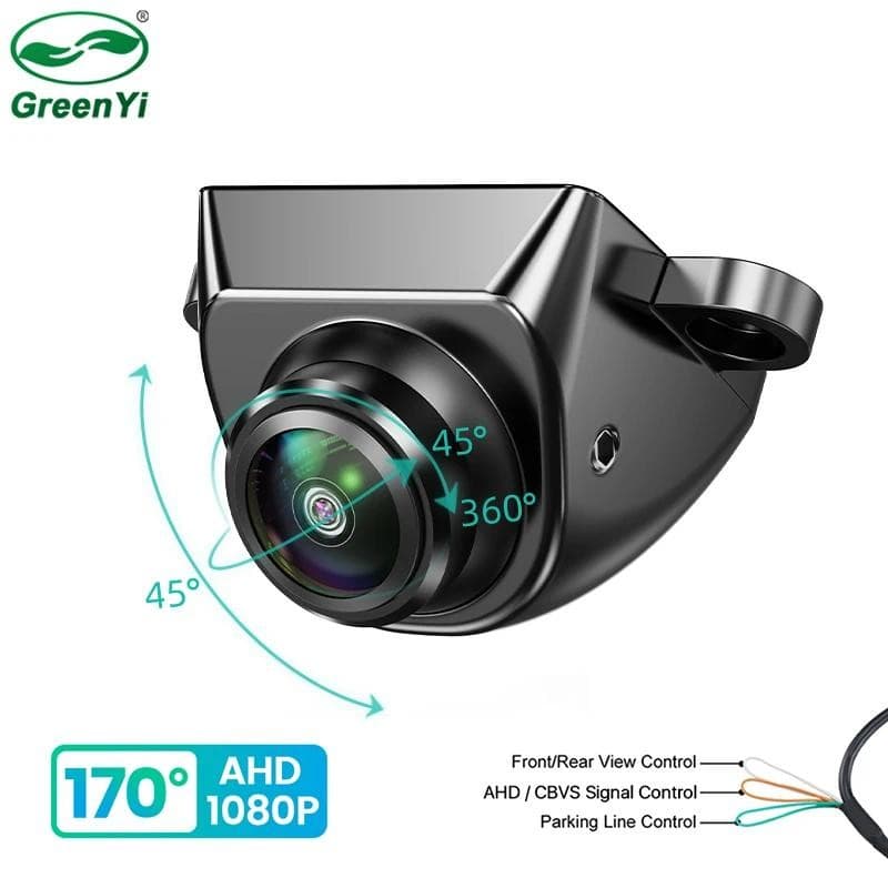 GreenYi AHD1080P 170 Graus Fisheye Lente Preta Câmera De Visão Dianteira/Traseira Do Carro Veículo Full HD Noturna Backu