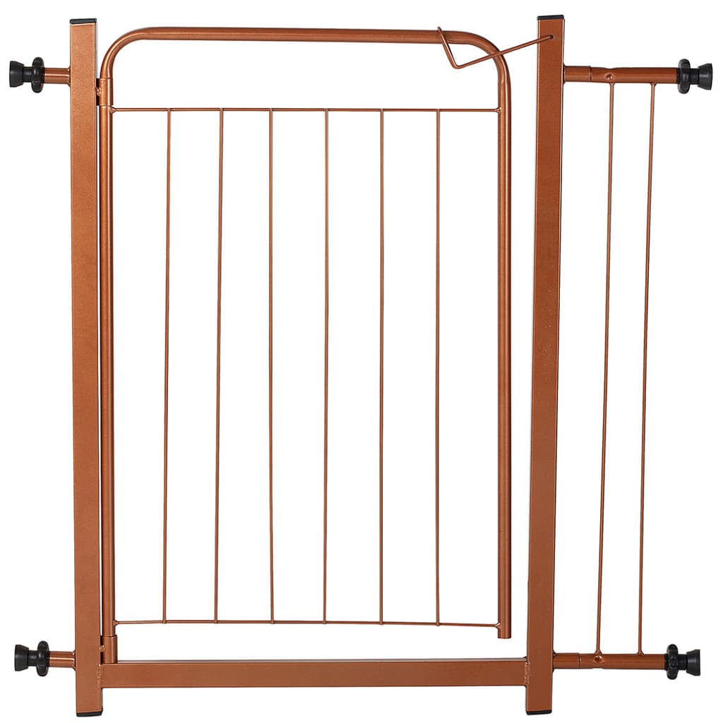 Portão Segurança Pet Cães Bebês Largo 69 a 84cm Extensor 10cm Bronze