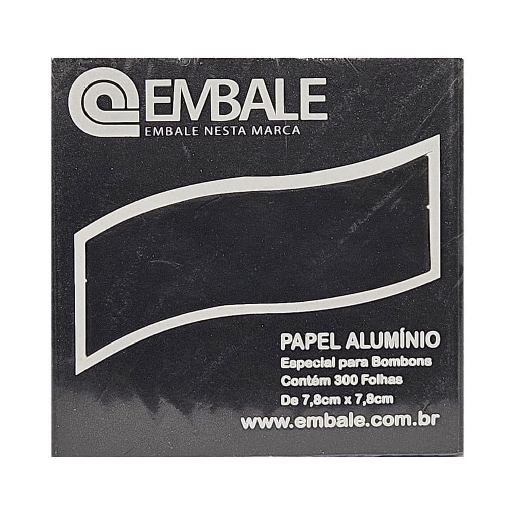 Papel chumbo 7,8x7,8cm para mini bombom 300fls preto embale