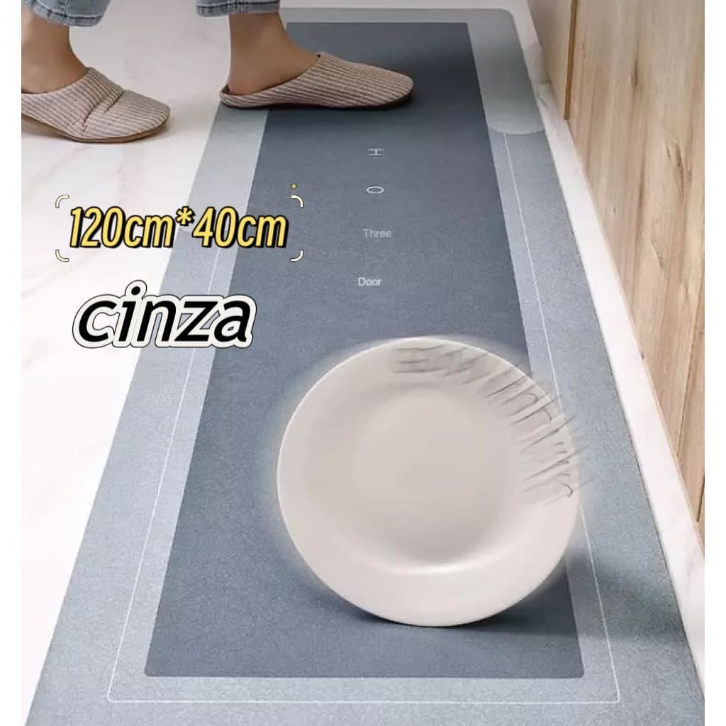 Tapete Passadeira Super Absorvente  Piso De Banheiro Porta Antiderrapante De Cozinha