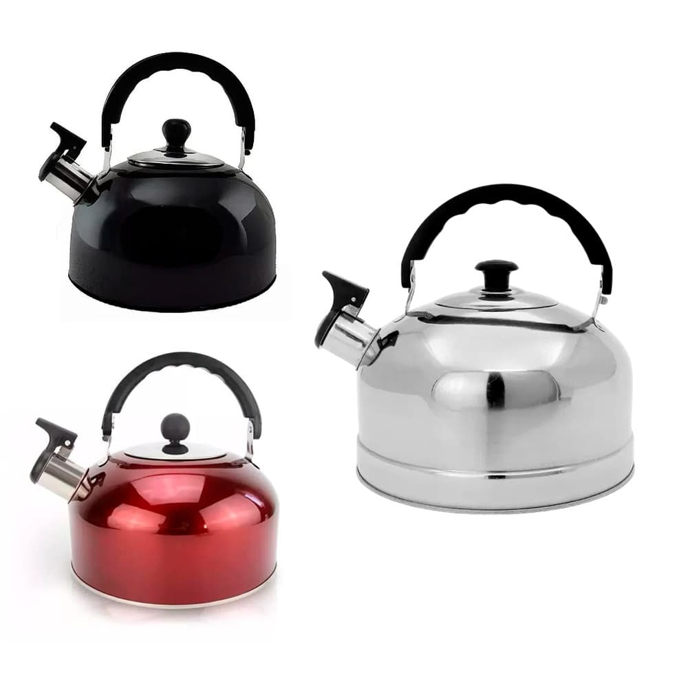 Chaleira Em Aço Inox Apito de Segurança Com Tampa 2 Litros Cores