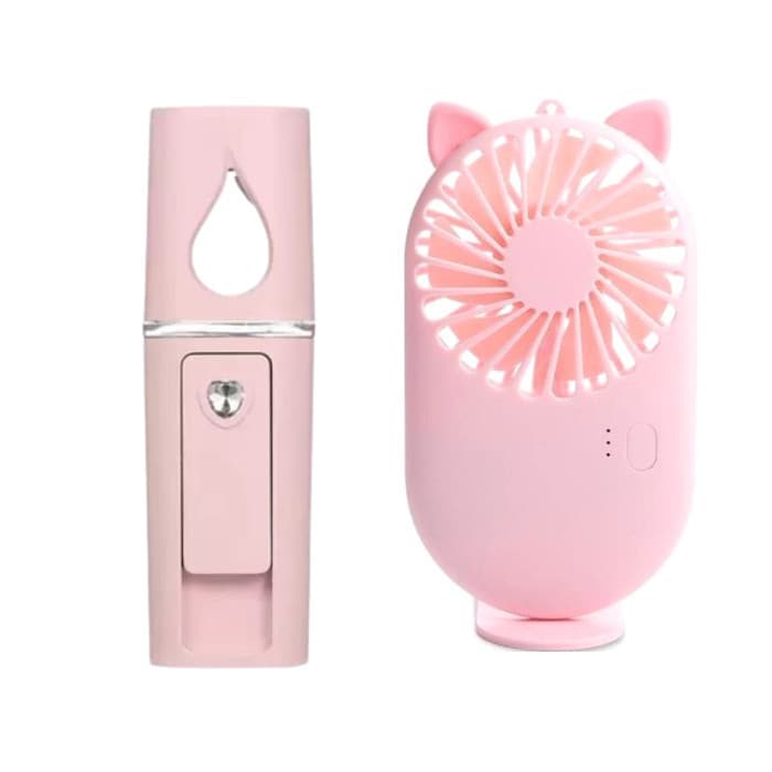 Mini ventilador+ Nano Mister spray vaporizador secagem de cilios