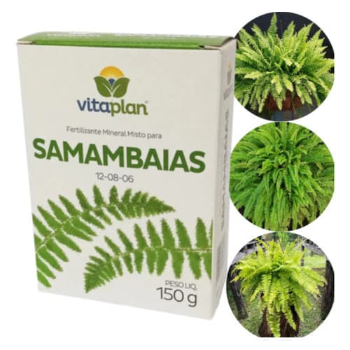 Fertilizante Adubo Mineral Samambaias Vitaplan 150g Misto NPK e Micronutrientes Ideal Folhagens