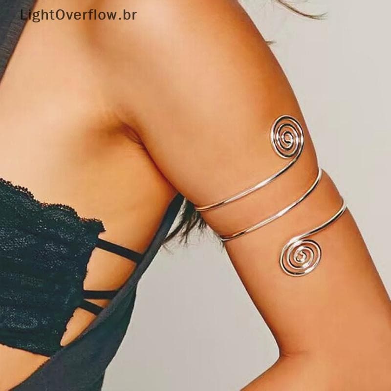 [LightOverflow] Bohemian Egito Bar Curva Geo Aberto Braço Superior Cuff Armlet Pulseira Casamento Viking Presente Moda J