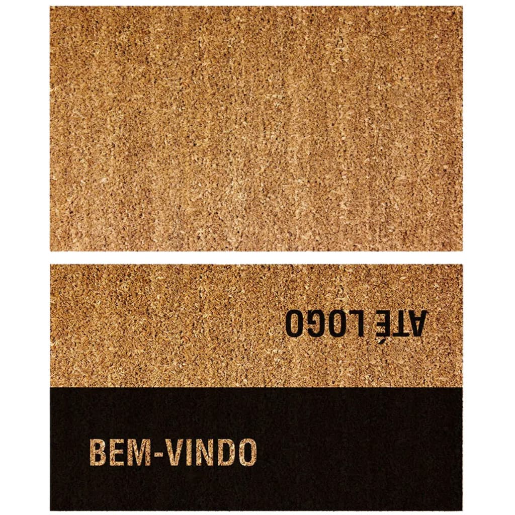 Tapete Capacho de Porta Carpete Fibra de Coco Bem-Vindo Vários Modelos Estampado Decoração 75x45cm