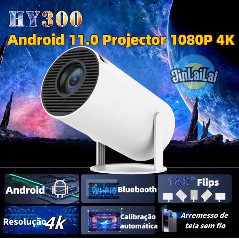 Projetor 4K HD 150 Polegadas Celular, Tv B0x, Xbox, PS, Pc, Wifi HY300 Pro Magcubic Envio Imediato