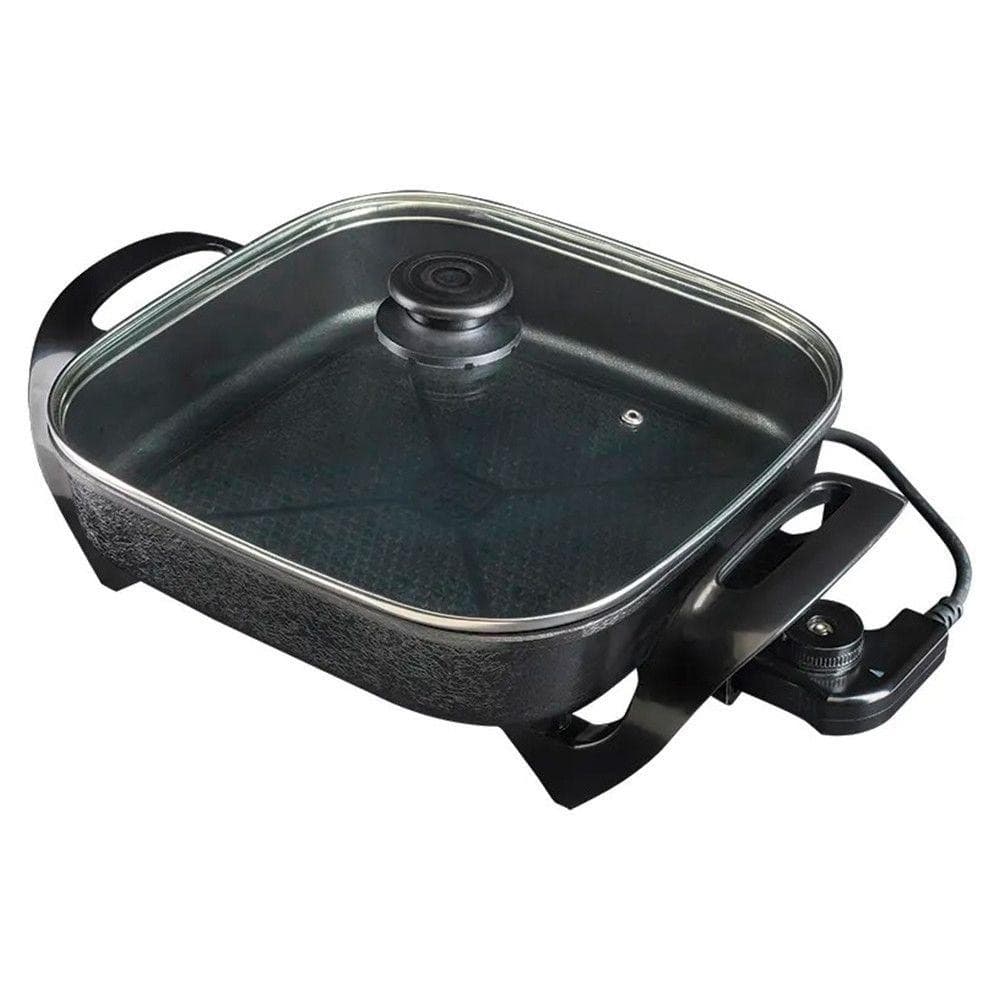 Panela Elétrica Mangiare Agratto 30cm 4,6L Quadrada 1500W Preta APEQO-01 127V
