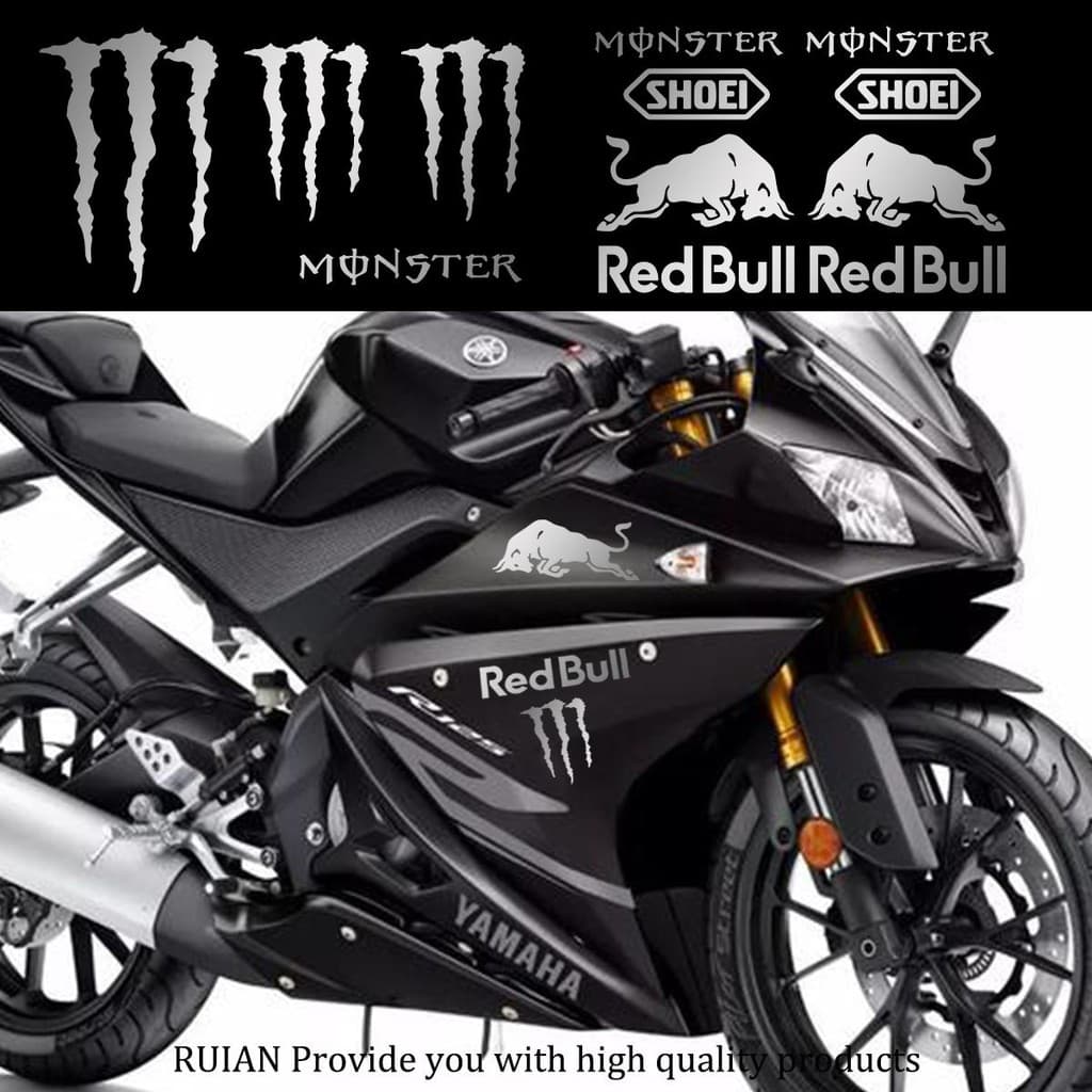 Novo Red Bull Monster Energia Adesivos Reflexivos Para Honda  Modificação Da Motocicleta Capac
